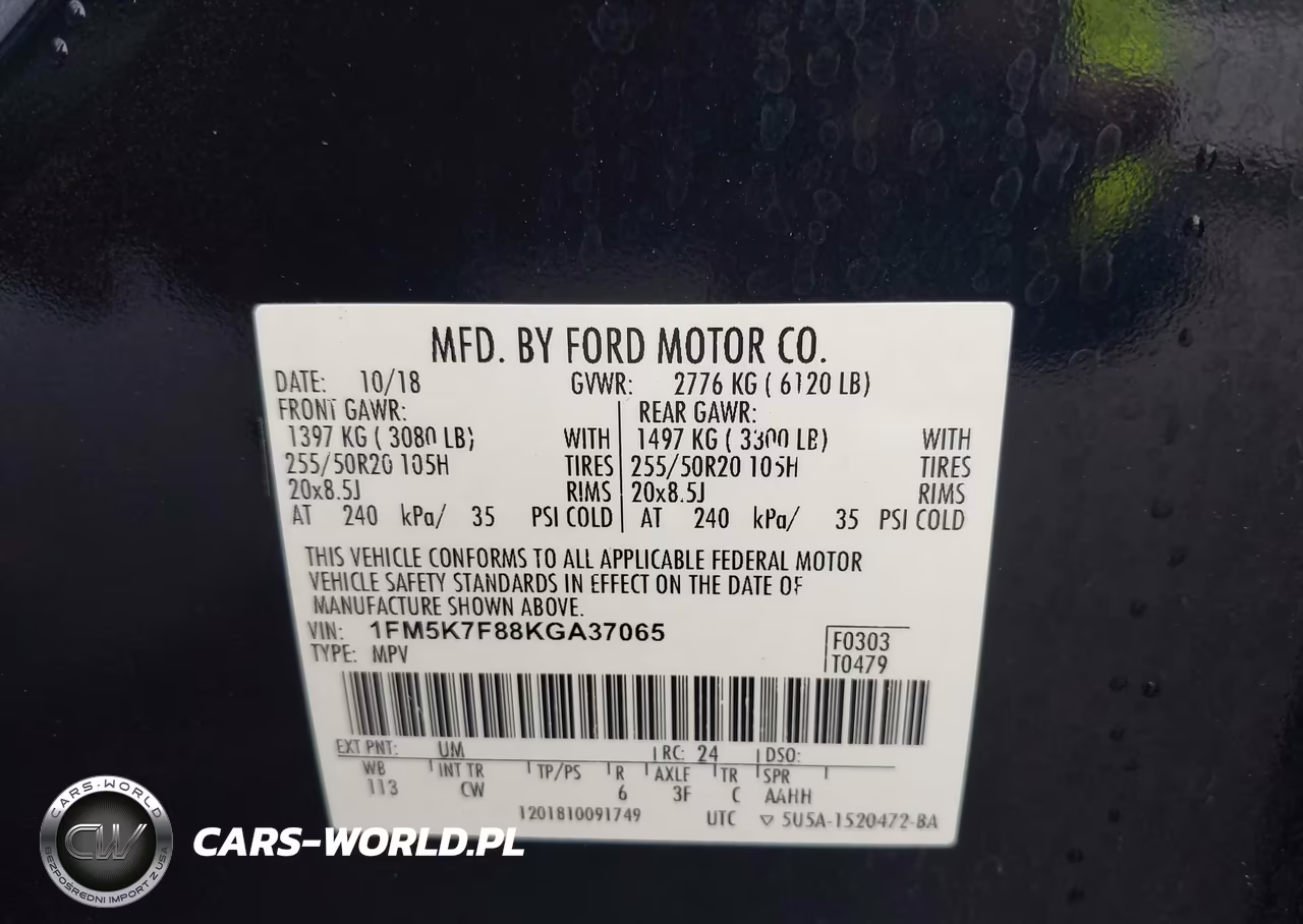 2019 Ford Explorer Limited VIN:1FM5K7F88KGA37065 - 9