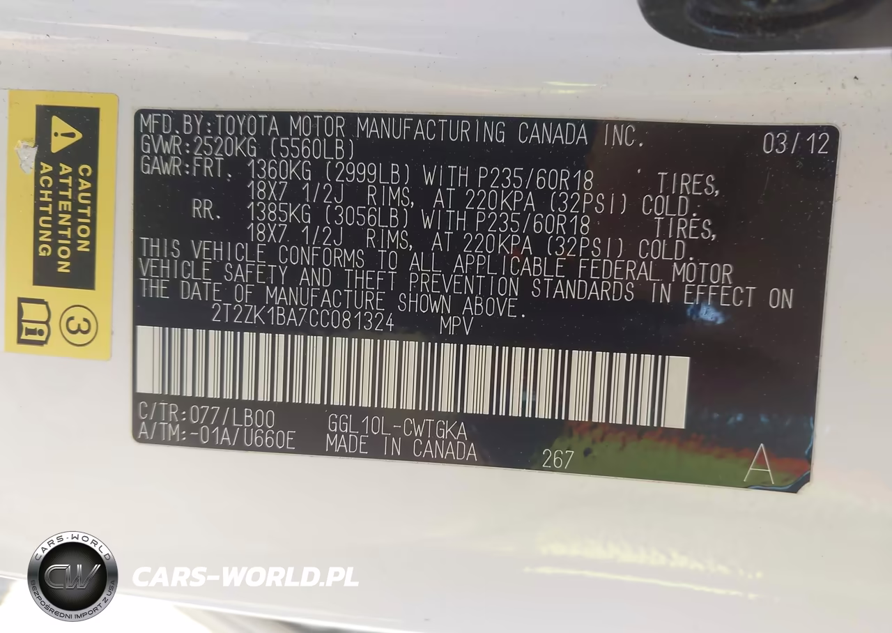 2012 Lexus Rx 350 VIN:2T2ZK1BA7CC081324 - 9