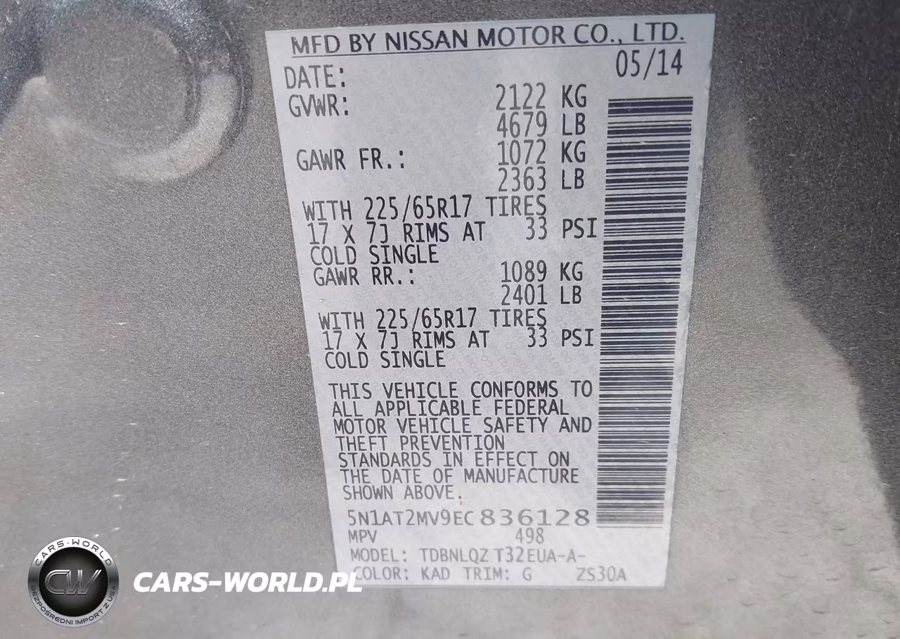 2014 Nissan Rogue Sv VIN:5N1AT2MV9EC836128 - 9