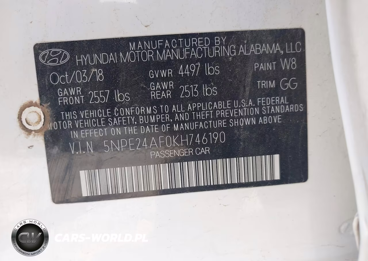 2019 Hyundai Sonata Se VIN:5NPE24AF0KH746190 - 9