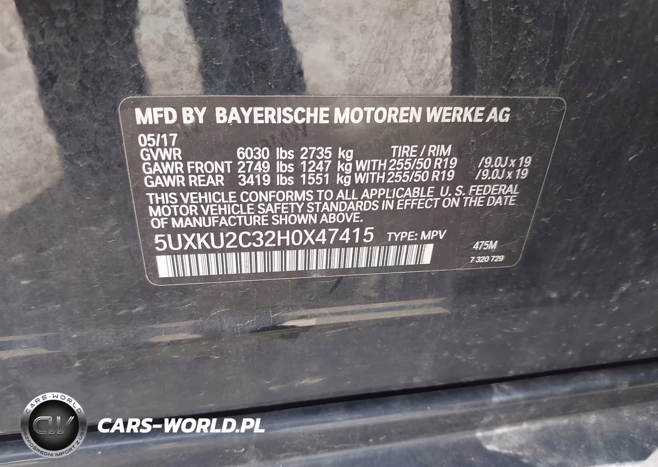 2017 BMW X6 xDrive35I VIN:5UXKU2C32H0X47415 - 9