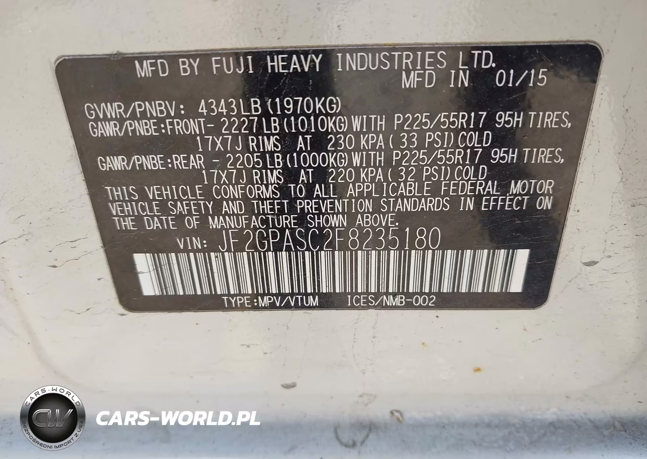 2015 Subaru Xv Crosstrek 2.0I Limited VIN:JF2GPASC2F8235180 - 9