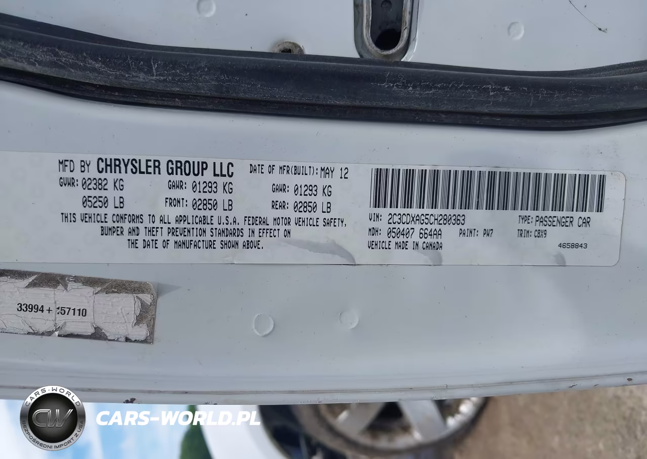 2012 Dodge Charger Police VIN:2C3CDXAG5CH280363 - 9