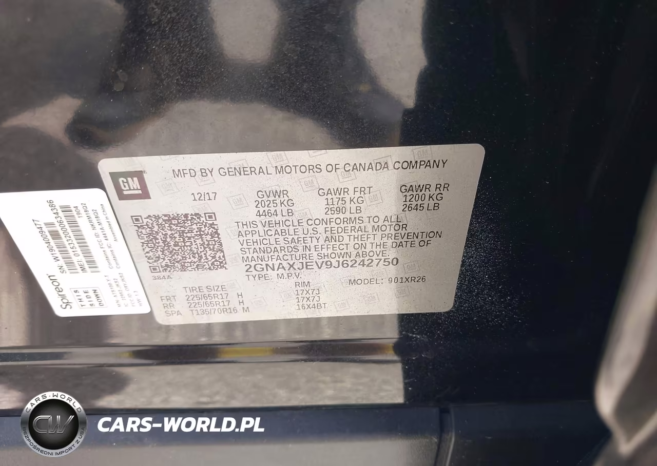 2018 Chevrolet Equinox Lt VIN:2GNAXJEV9J6242750 - 9