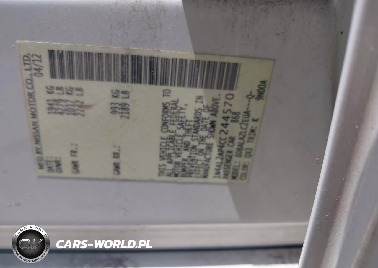 2012 Nissan Altima 2.5 VIN:1N4AL2AP4CC244570 - 9