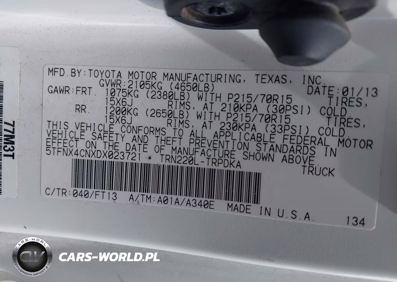 2013 Toyota Tacoma VIN:5TFNX4CNXDX023721 - 9