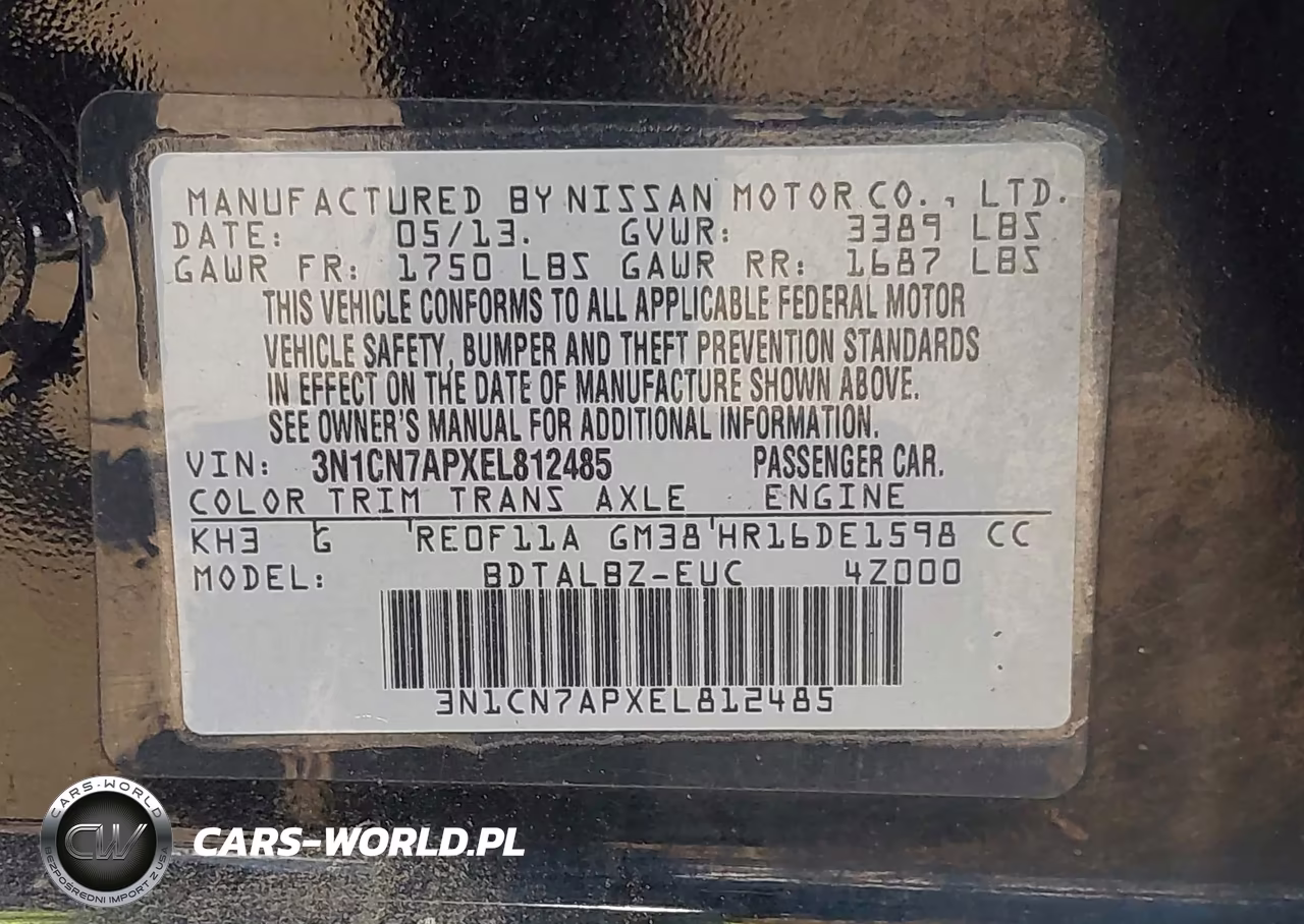 2014 Nissan Versa 1.6 Sv VIN:3N1CN7APXEL812485 - 9