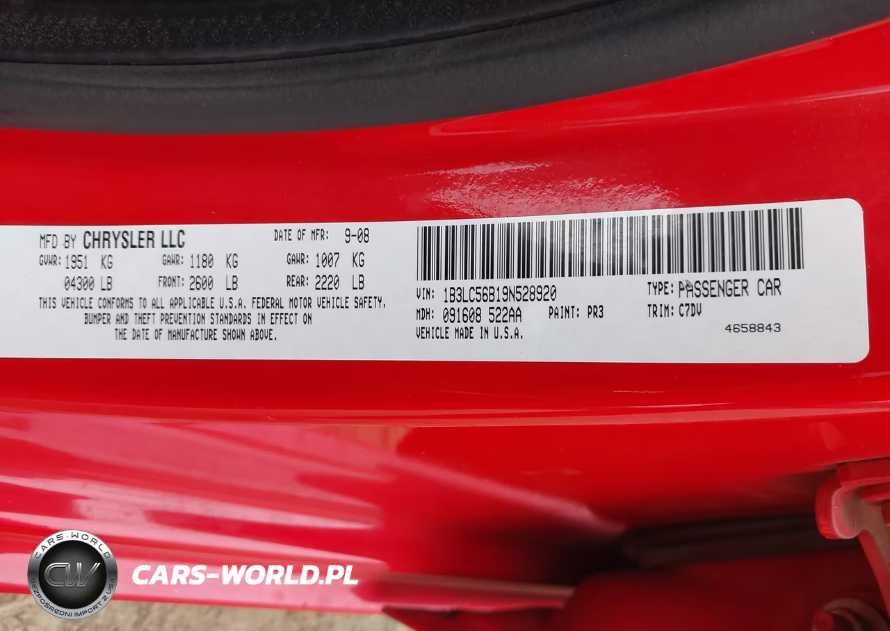 2009 Dodge Avenger R-T VIN:1B3LC56B19N528920 - 9