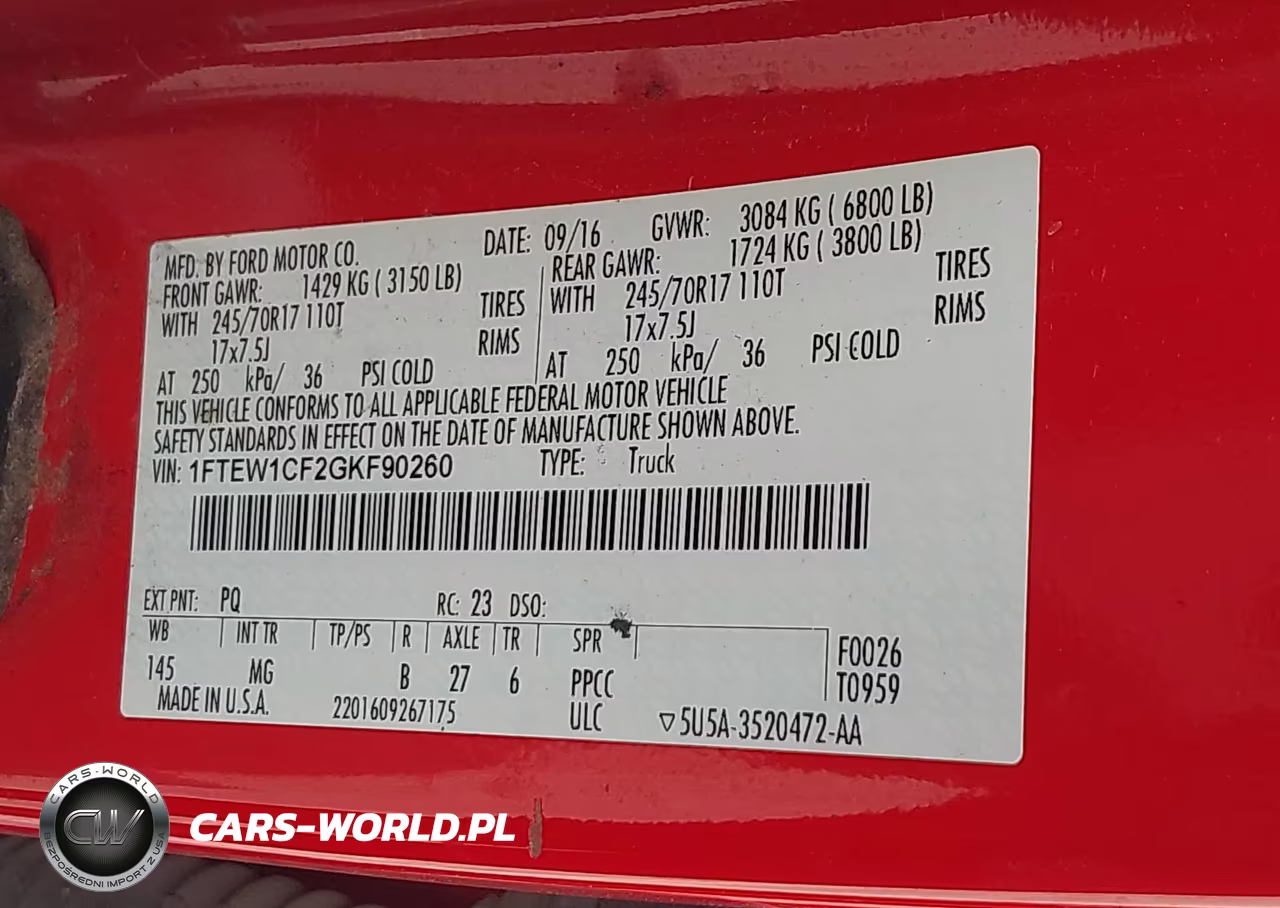 2016 Ford F-150 Xlt VIN:1FTEW1CF2GKF90260 - 9