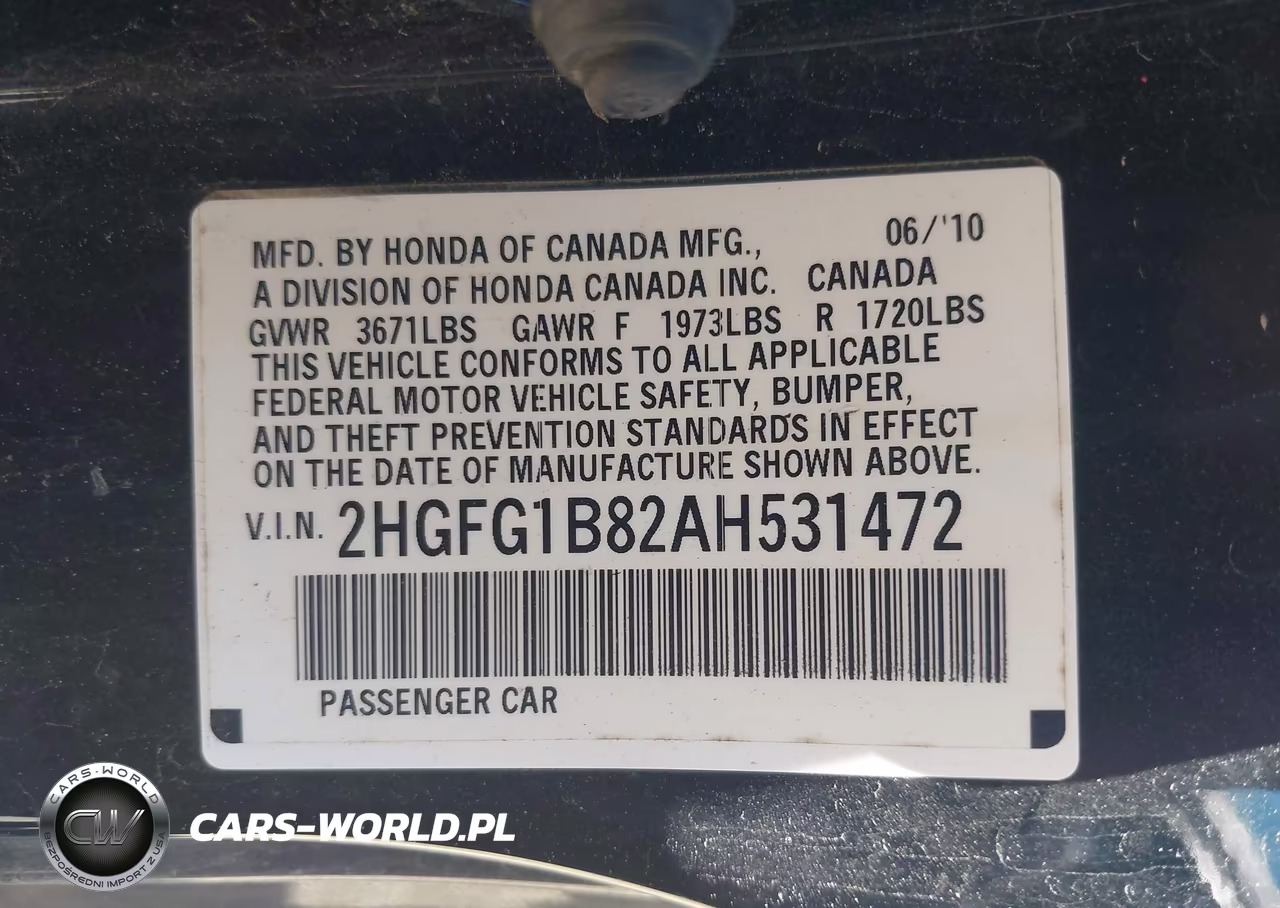 2010 Honda Civic Ex VIN:2HGFG1B82AH531472 - 9
