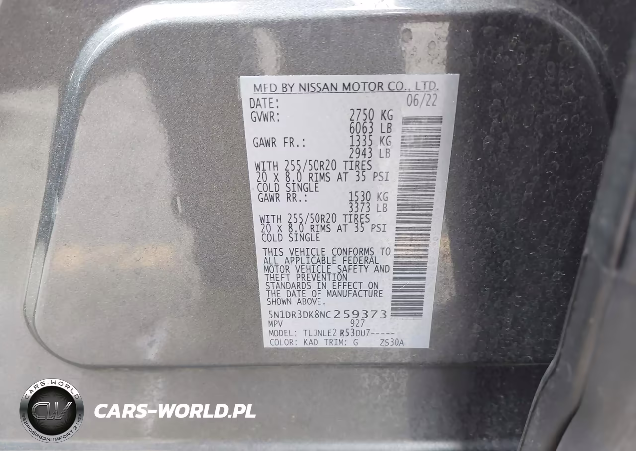 2022 Nissan Pathfinder Platinum 4Wd VIN:5N1DR3DK8NC259373 - 9