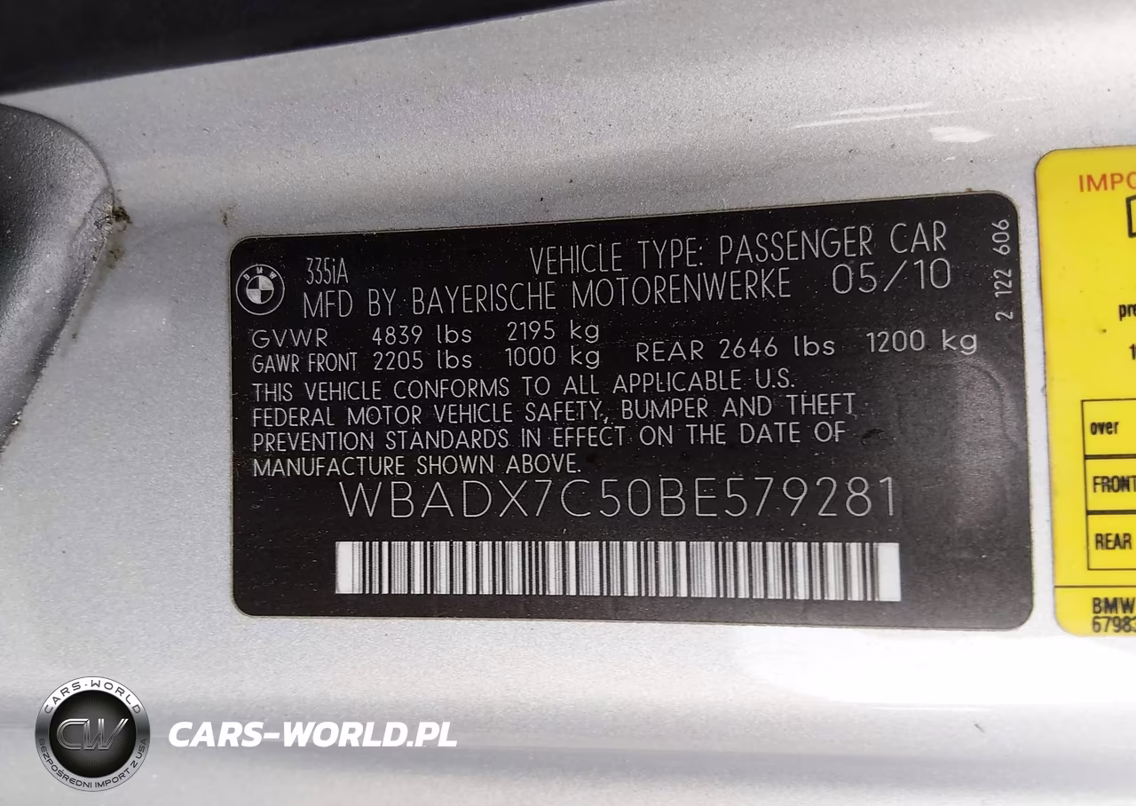 2011 BMW 335I VIN:WBADX7C50BE579281 - 9