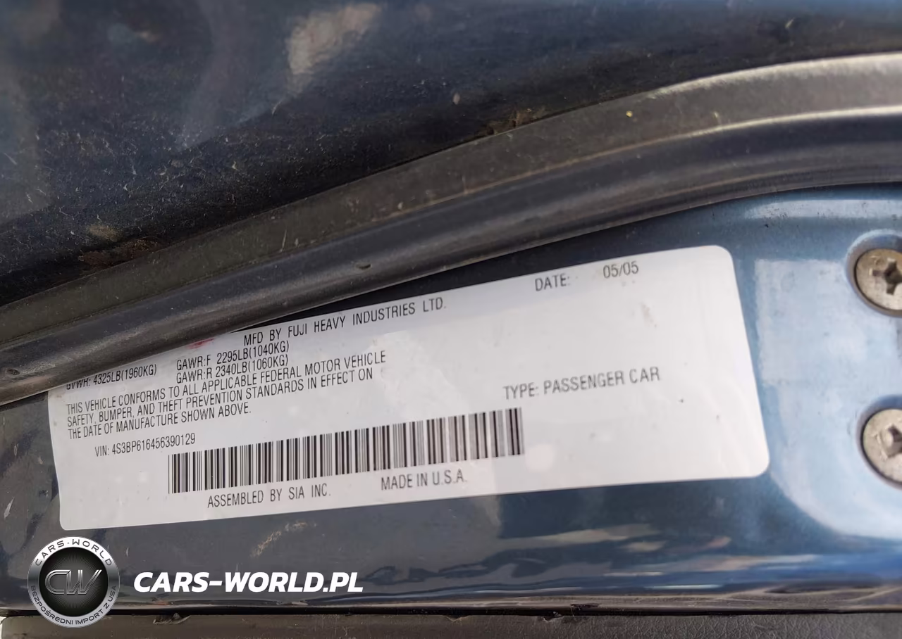 2005 Subaru Legacy 2.5I VIN:4S3BP616456390129 - 9