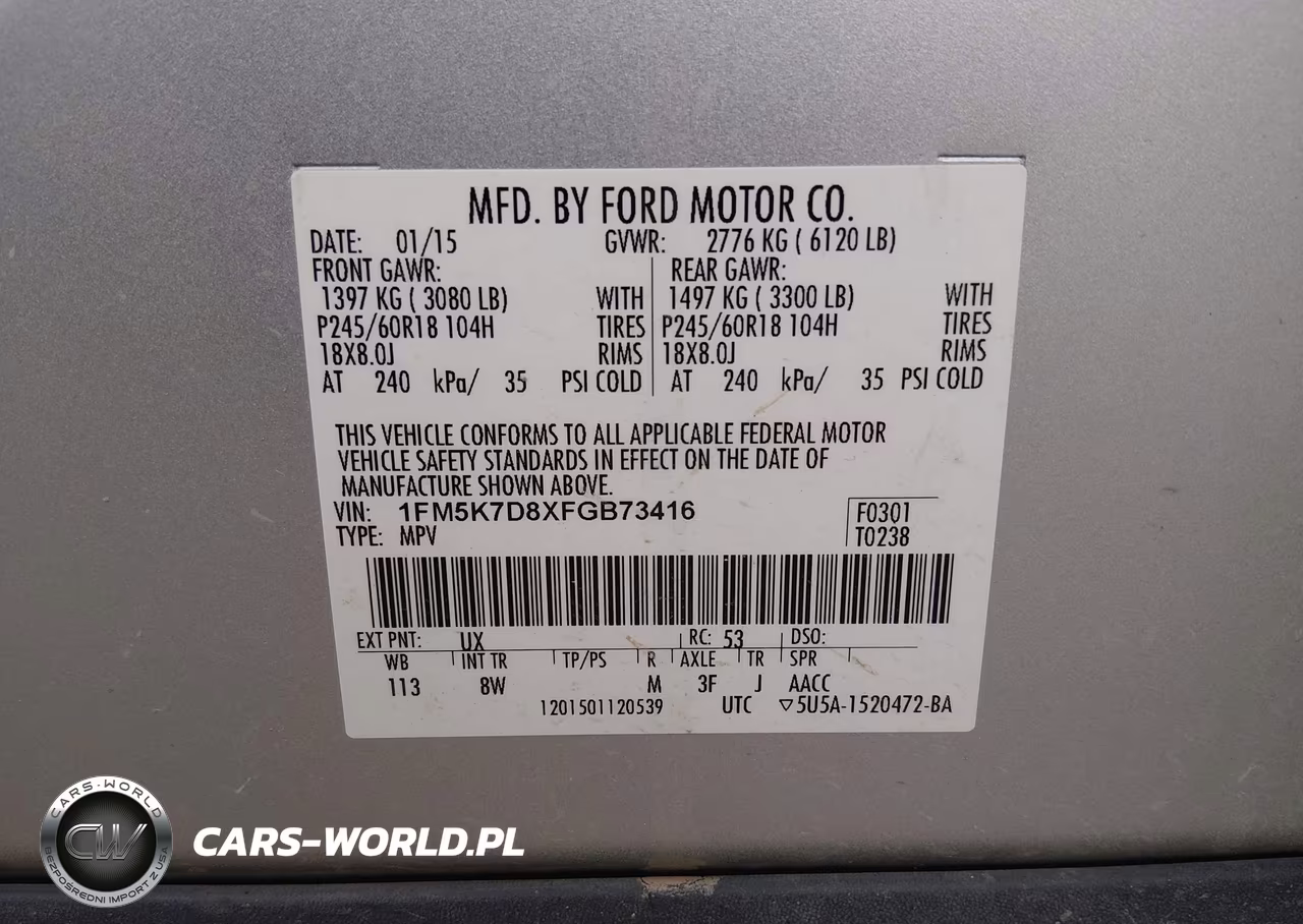 2015 Ford Explorer Xlt VIN:1FM5K7D8XFGB73416 - 9