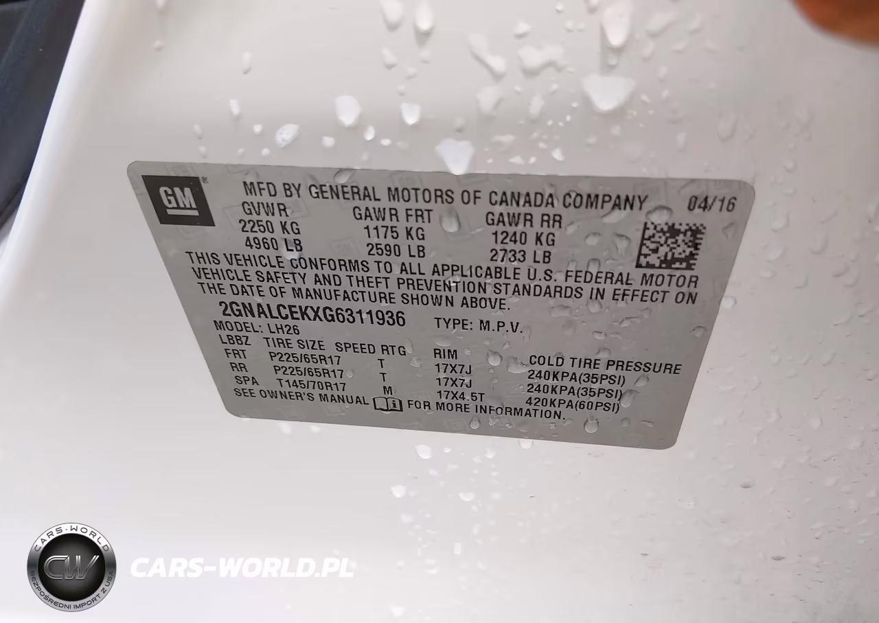 2016 Chevrolet Equinox Lt VIN:2GNALCEKXG6311936 - 9