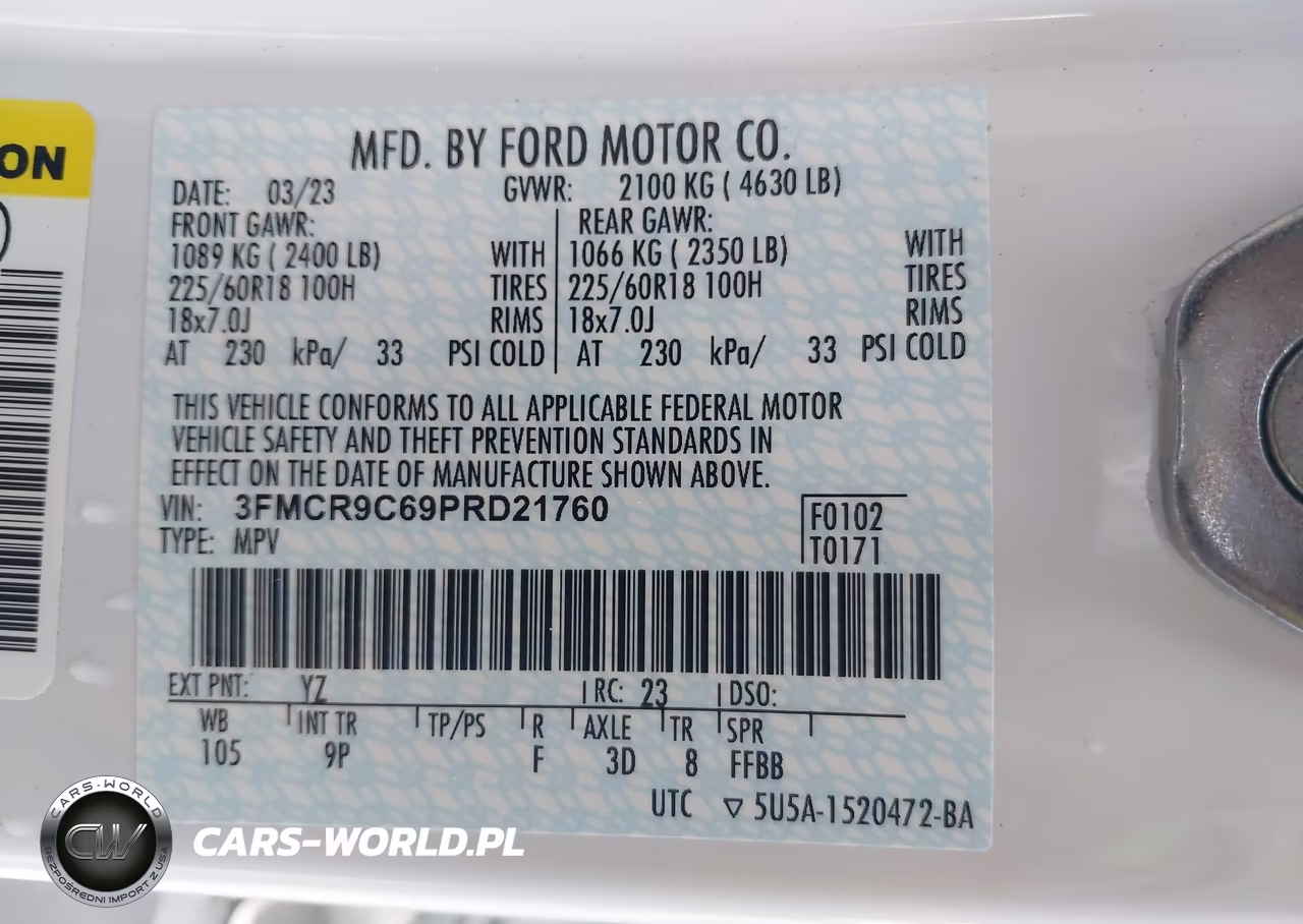 2023 Ford Bronco Sport Outer Banks VIN:3FMCR9C69PRD21760 - 9