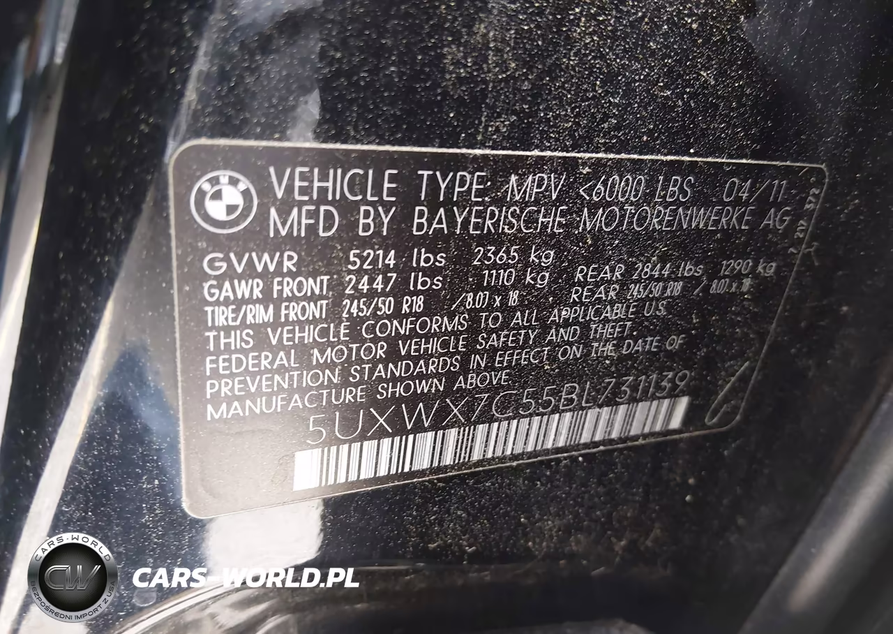 2011 BMW X3 xDrive35I VIN:5UXWX7C55BL731139 - 9