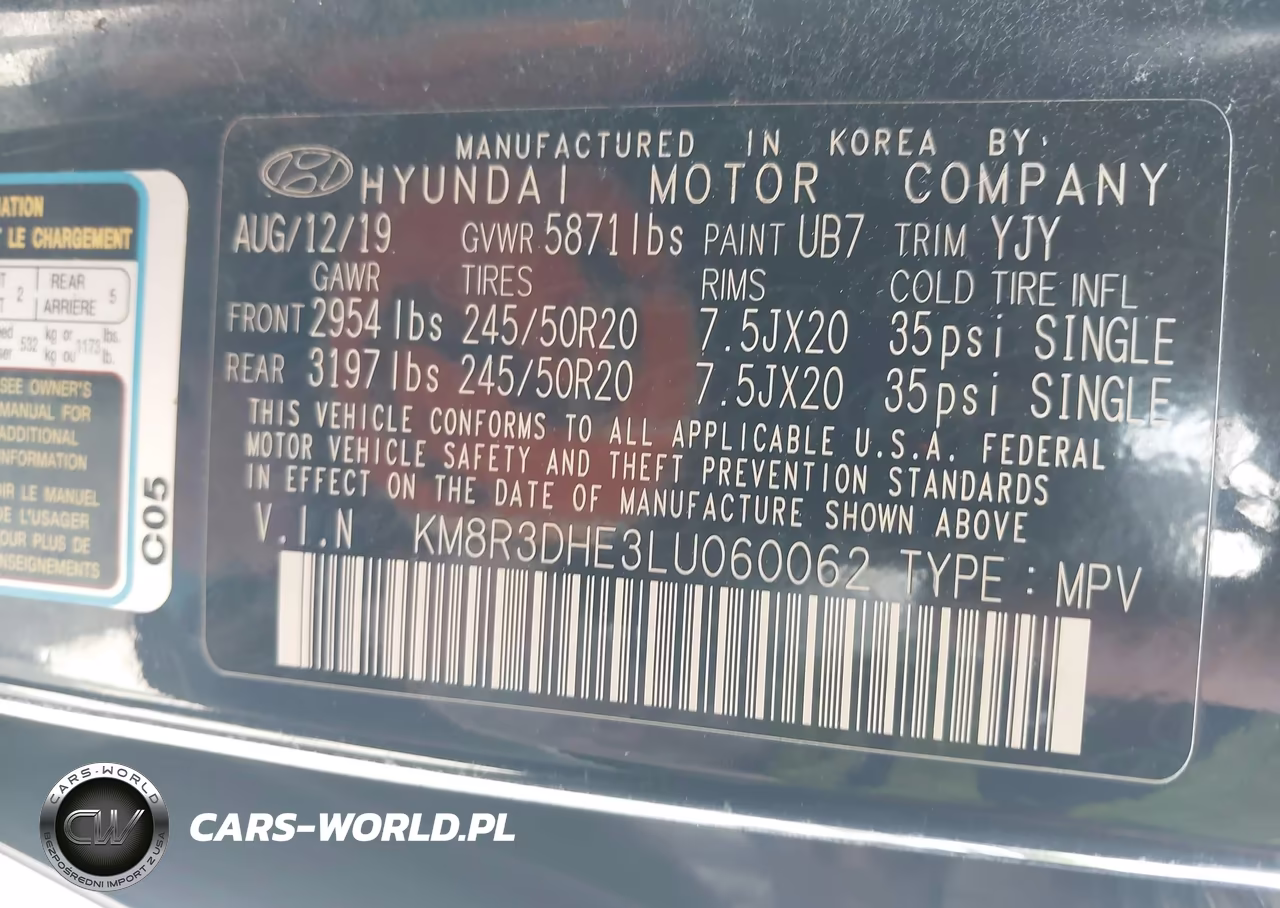 2020 Hyundai Palisade Sel VIN:KM8R3DHE3LU060062 - 9