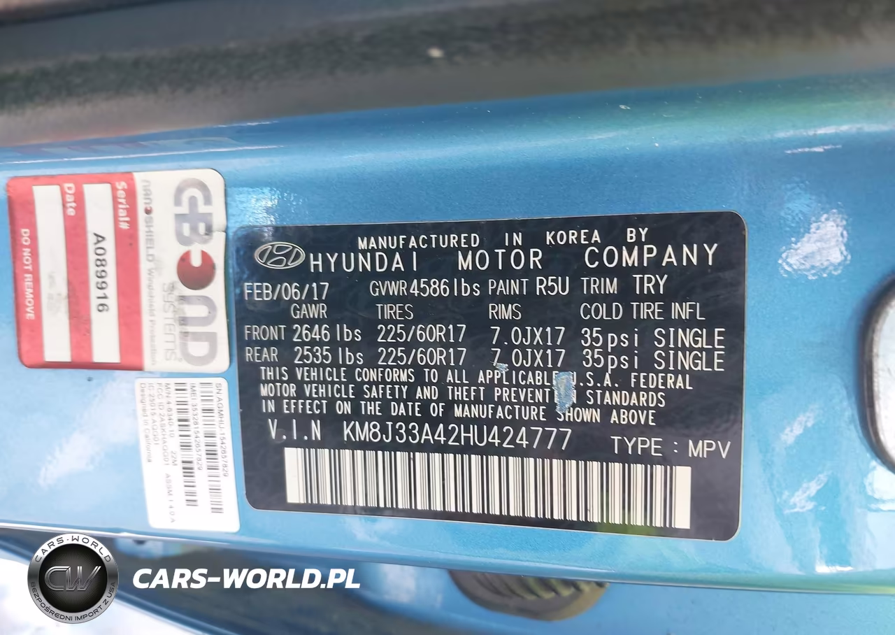 2017 Hyundai Tucson Se VIN:KM8J33A42HU424777 - 9