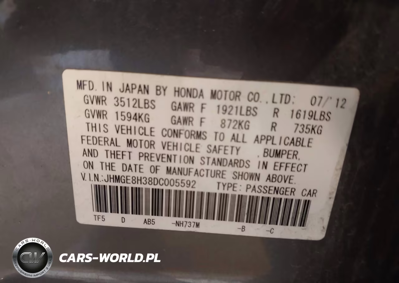 2013 Honda Fit VIN:JHMGE8H38DC005592 - 9