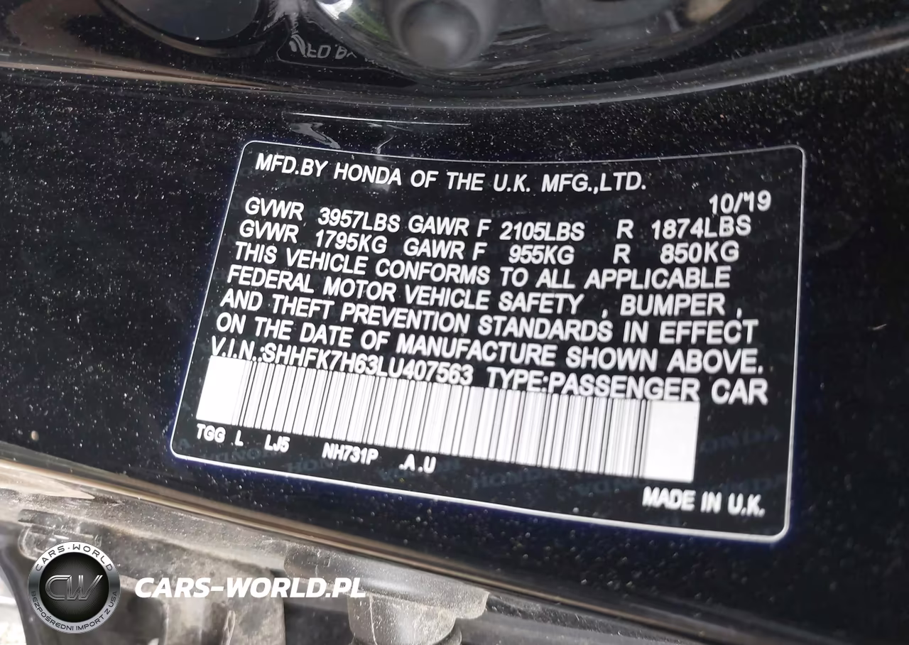 2020 Honda Civic Ex VIN:SHHFK7H63LU407563 - 9