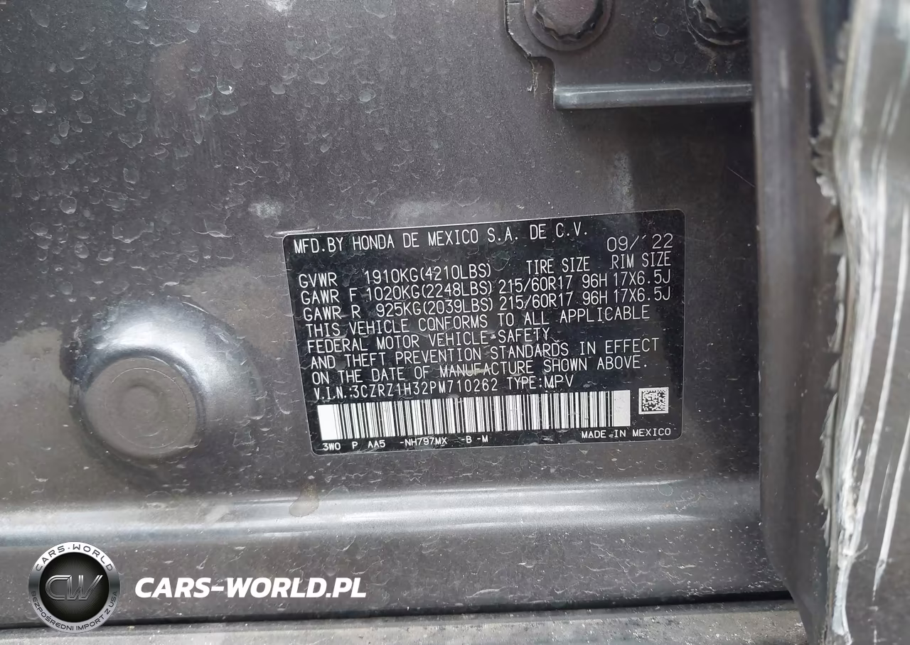 2023 Honda Hr-V 2Wd Lx VIN:3CZRZ1H32PM710262 - 9