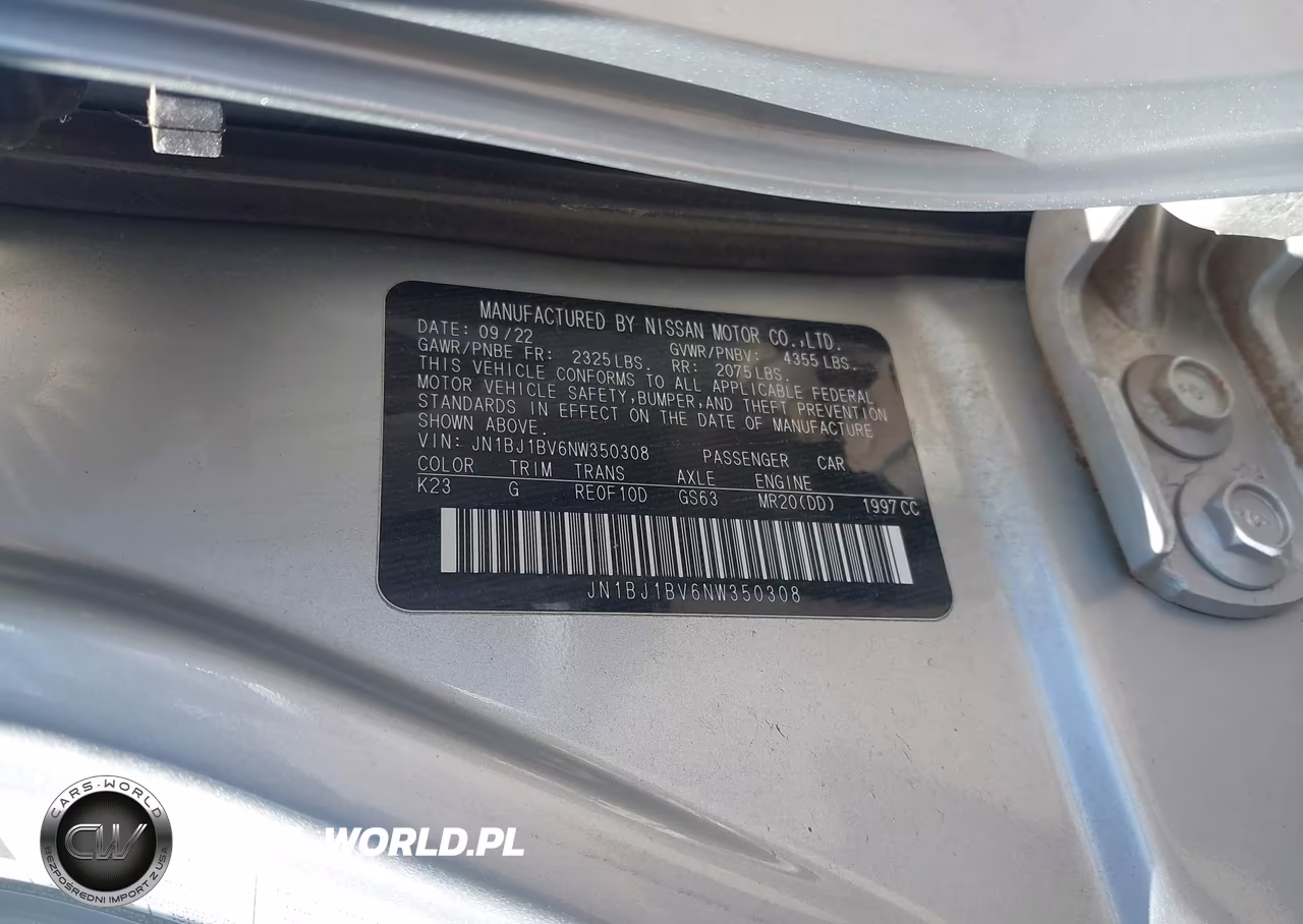 2022 Nissan Rogue Sport Sv Fwd Xtronic Cvt VIN:JN1BJ1BV6NW350308 - 9