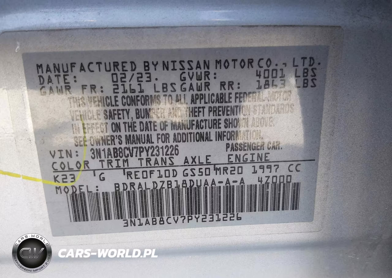 2023 Nissan Sentra Sv Xtronic Cvt VIN:3N1AB8CV7PY231226 - 9