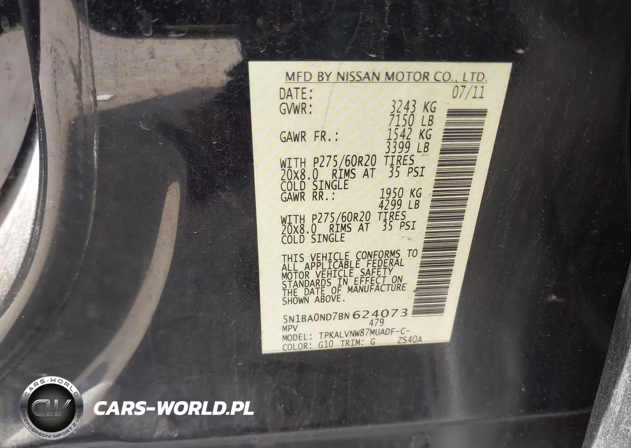 2011 Nissan Armada Sl VIN:5N1BA0ND7BN624073 - 9