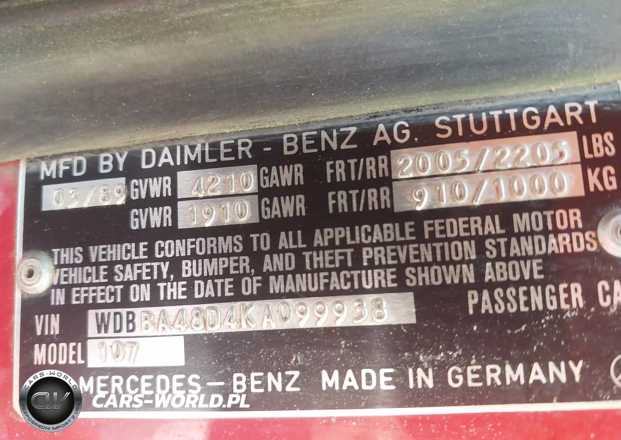 1989 Mercedes-Benz 560 Sl VIN:WDBBA48D4KA099938 - 9
