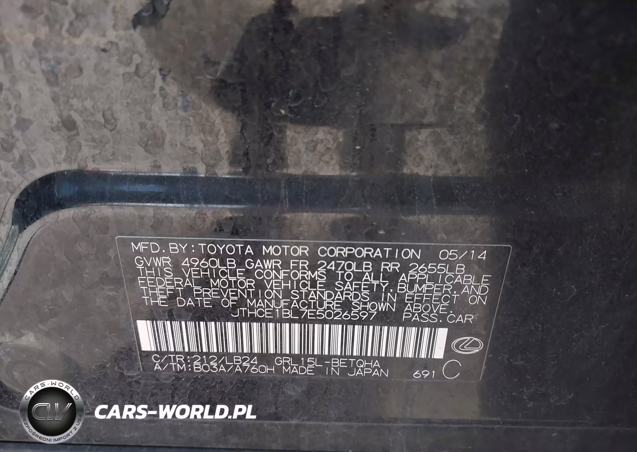 2014 Lexus Gs 350 VIN:JTHCE1BL7E5026597 - 9