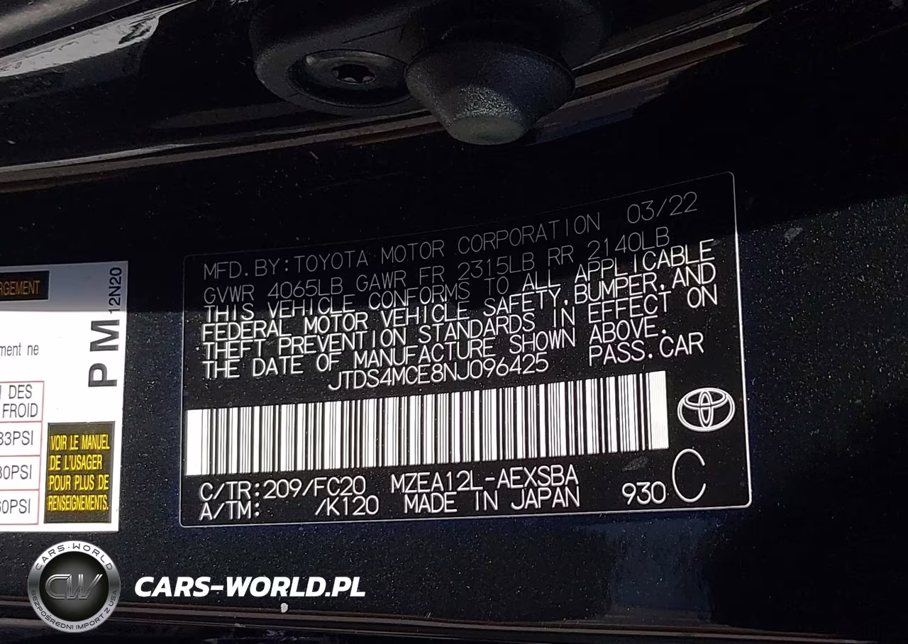 2022 Toyota Corolla Se VIN:JTDS4MCE8NJ096425 - 9