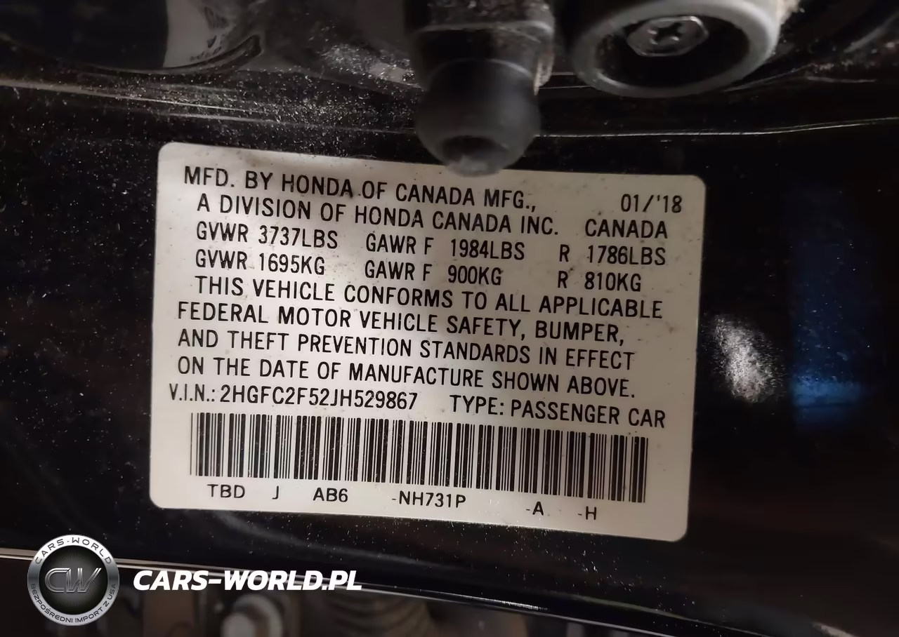 2018 Honda Civic Lx VIN:2HGFC2F52JH529867 - 9