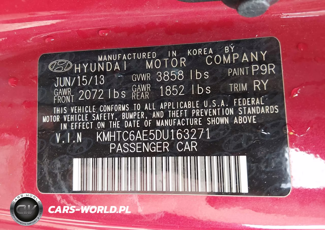 2013 Hyundai Veloster Turbo W-Black VIN:KMHTC6AE5DU163271 - 9