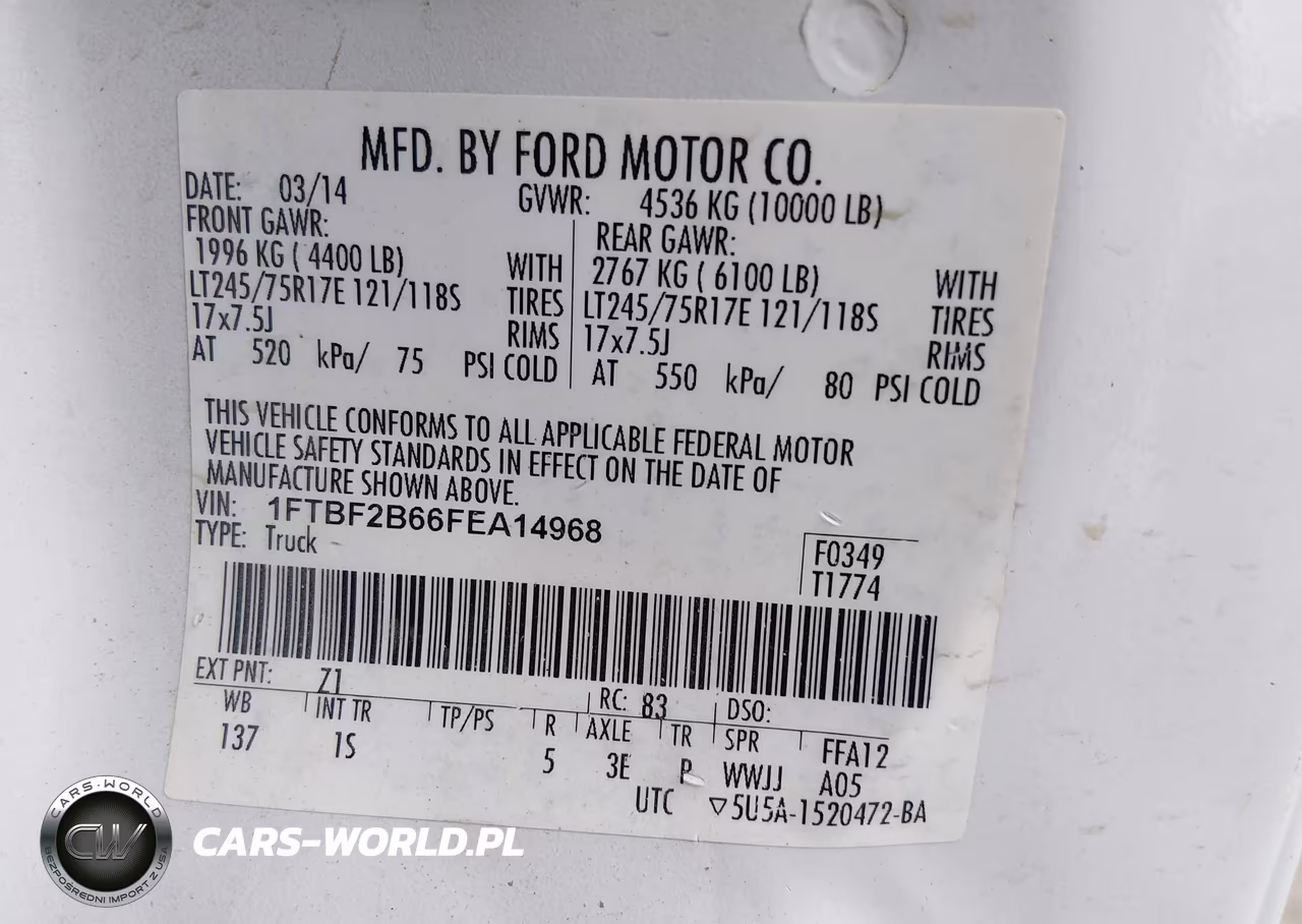 2015 Ford F-250 Xl VIN:1FTBF2B66FEA14968 - 9