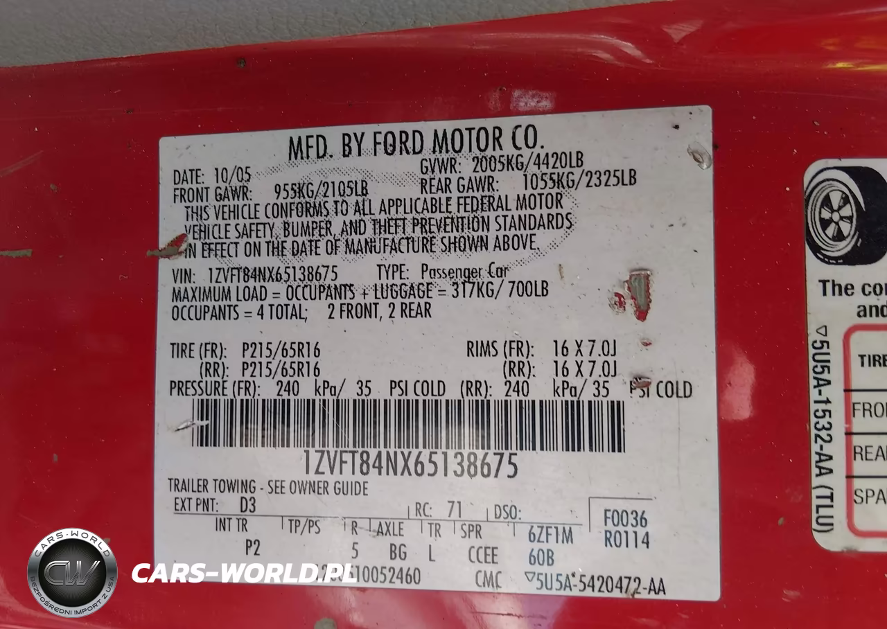 2006 Ford Mustang V6 VIN:1ZVFT84NX65138675 - 9