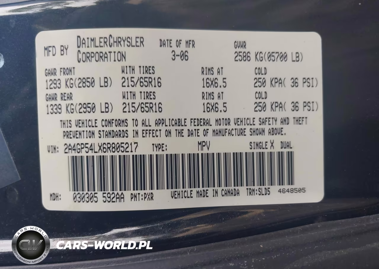 2006 Chrysler Town & Country Touring VIN:2A4GP54LX6R805217 - 9