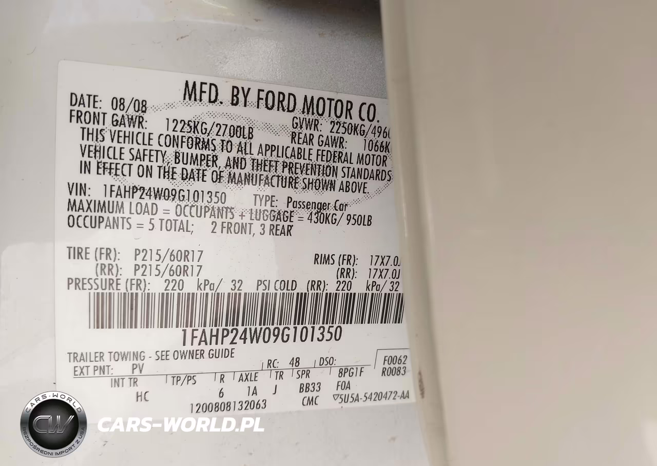 2009 Ford Taurus Sel VIN:1FAHP24W09G101350 - 9