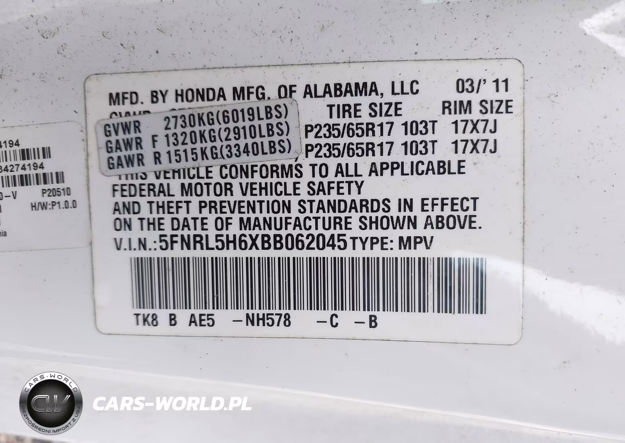 2011 Honda Odyssey Ex-L VIN:5FNRL5H6XBB062045 - 9
