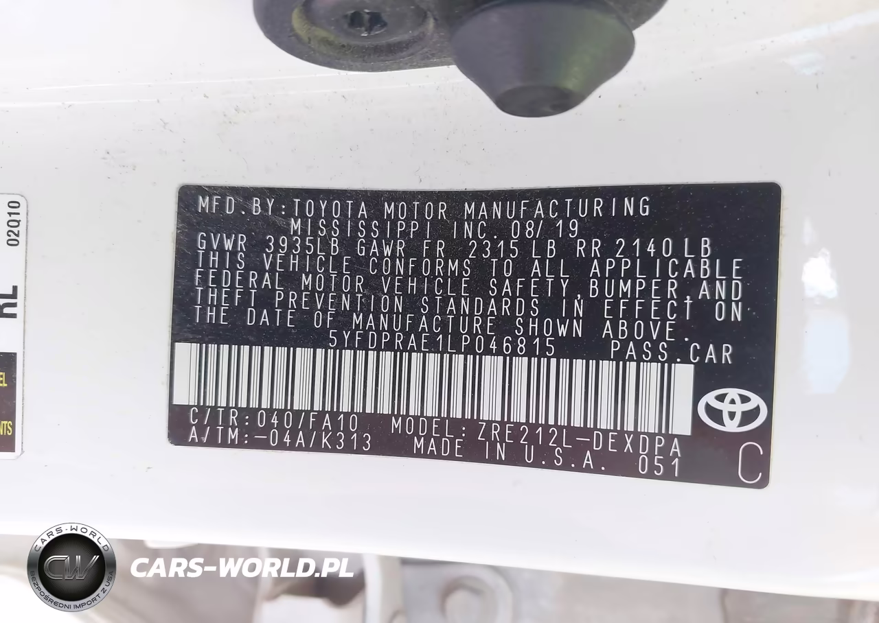 2020 Toyota Corolla L VIN:5YFDPRAE1LP046815 - 9