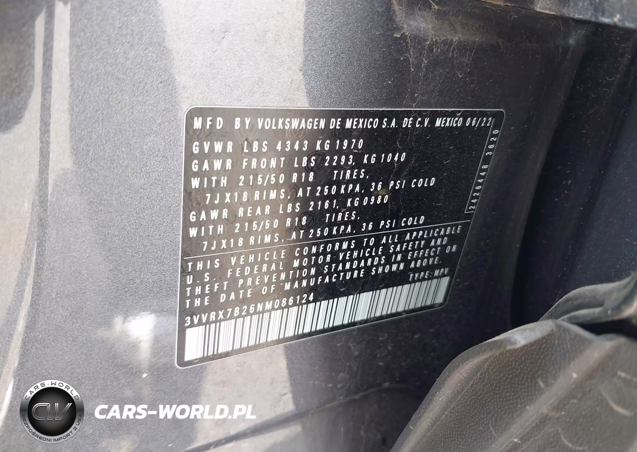 2022 Volkswagen Taos 1.5T Se VIN:3VVRX7B26NM086124 - 9