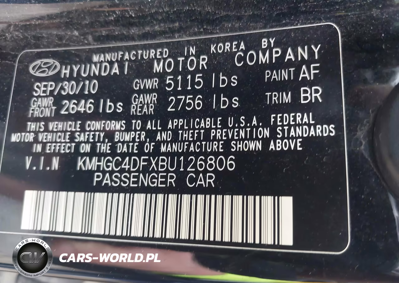 2011 Hyundai Genesis 4.6 VIN:KMHGC4DFXBU126806 - 9