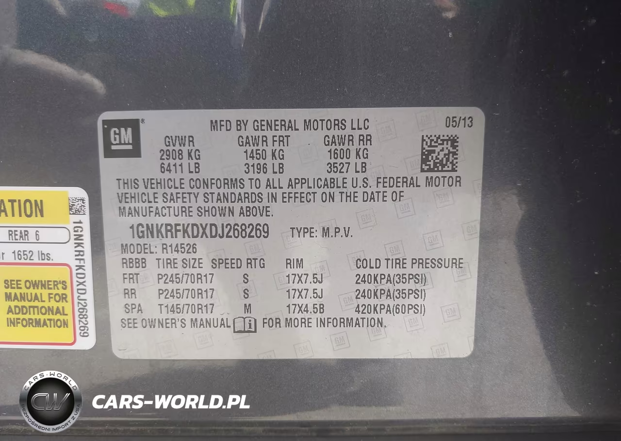 2013 Chevrolet Traverse Ls VIN:1GNKRFKDXDJ268269 - 9