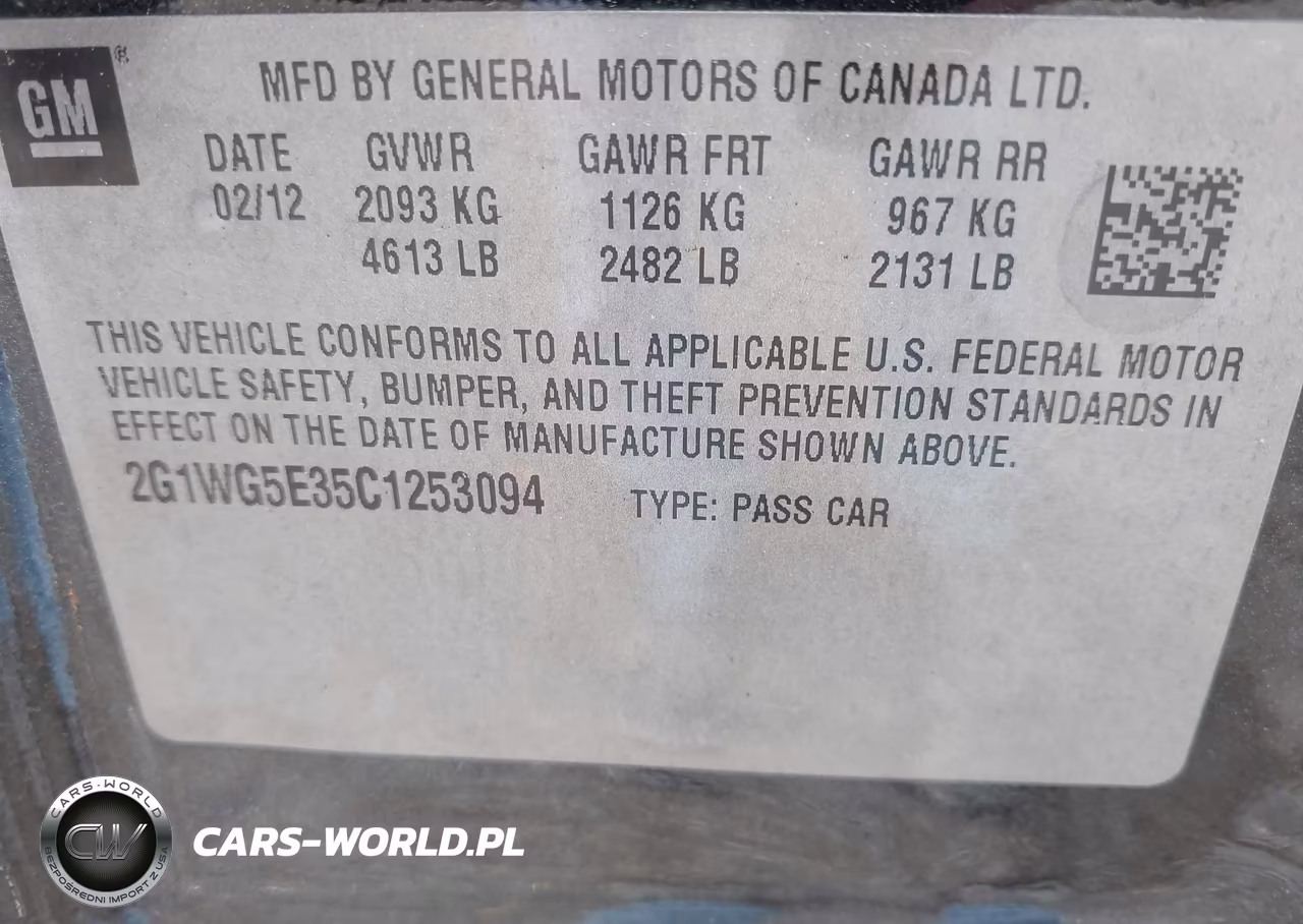 2012 Chevrolet Impala Lt VIN:2G1WG5E35C1253094 - 9
