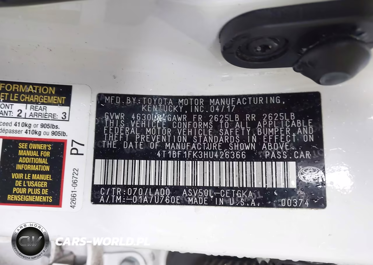2017 Toyota Camry Xle VIN:4T1BF1FK3HU426366 - 9