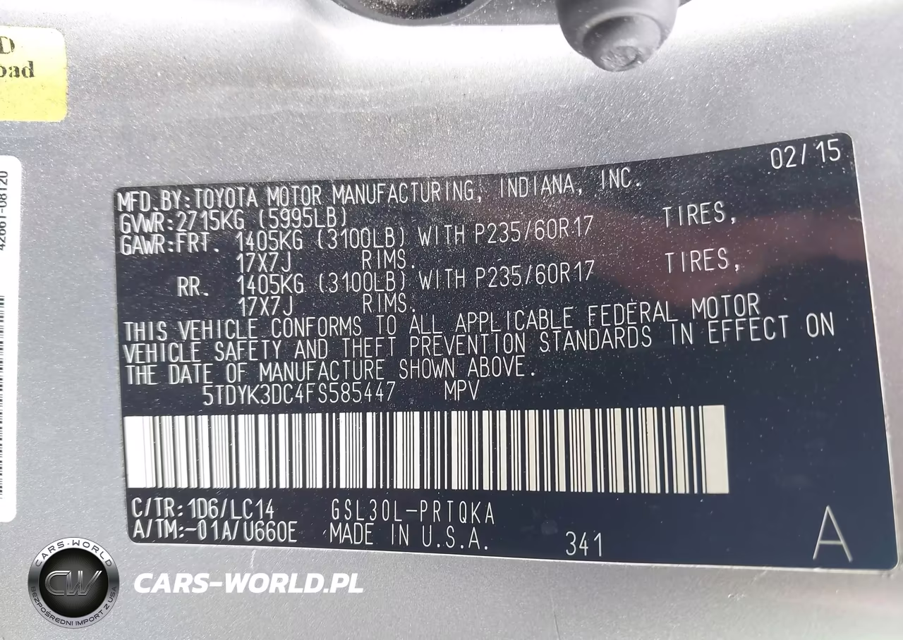 2015 Toyota Sienna Xle 8 Passenger VIN:5TDYK3DC4FS585447 - 9