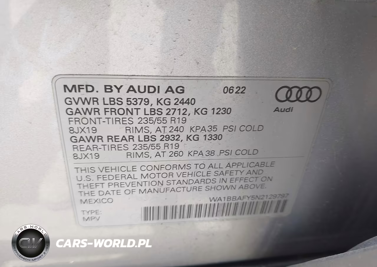 2022 Audi Q5 Premium Plus 40 Tfsi Quattro S Tronic VIN:WA1BBAFY5N2129797 - 9