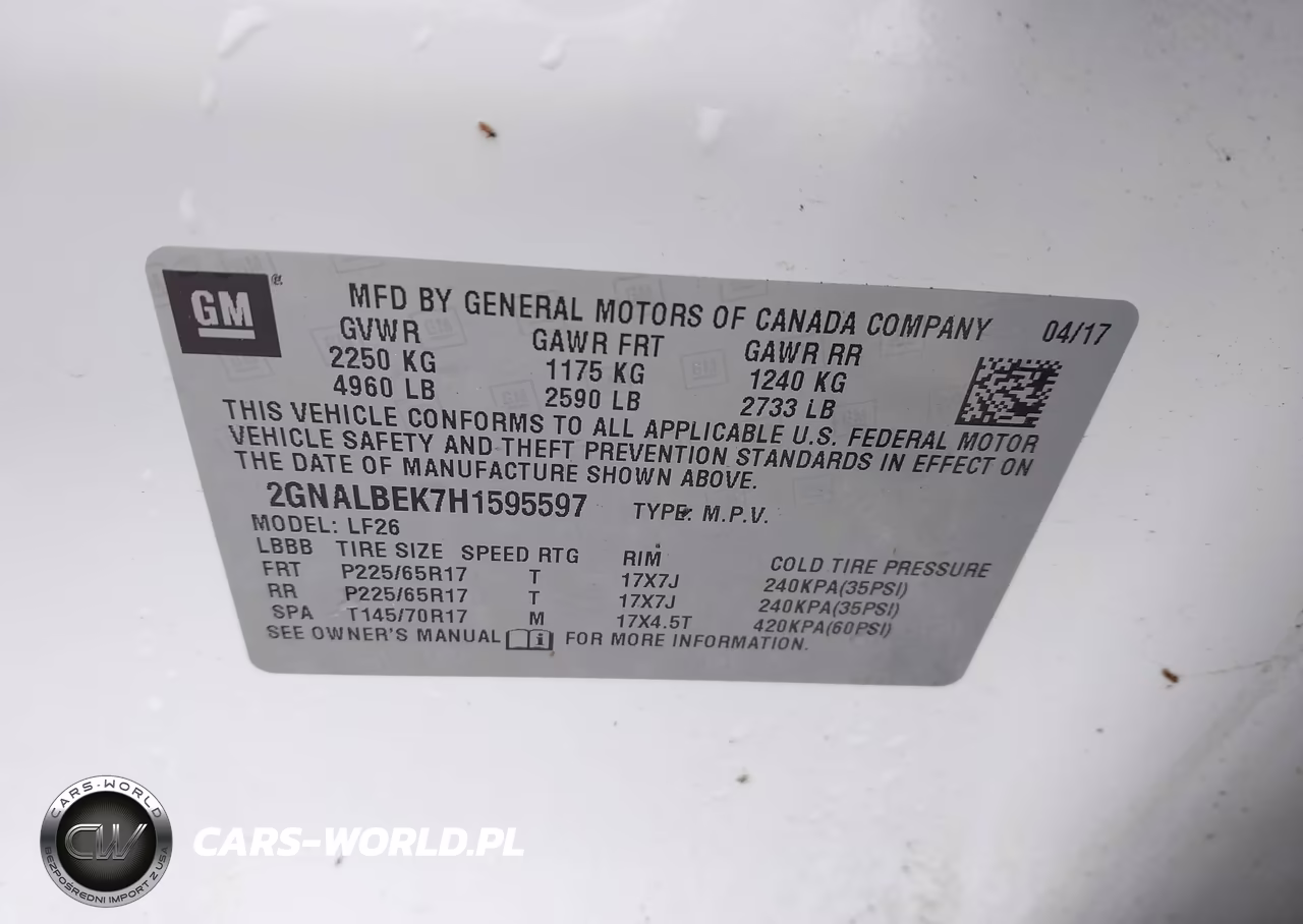2017 Chevrolet Equinox Ls VIN:2GNALBEK7H1595597 - 9
