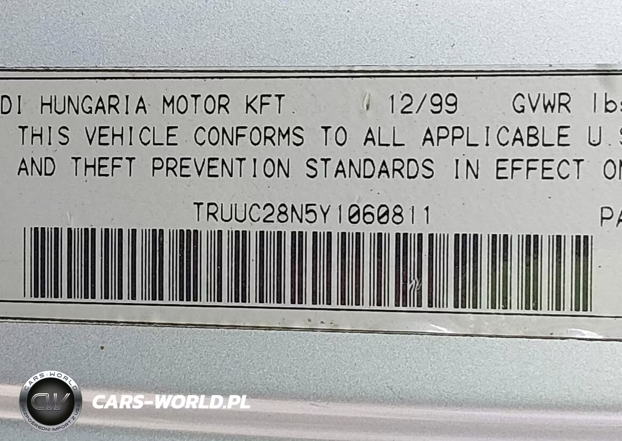 2000 Audi Tt VIN:TRUUC28N5Y1060811 - 9