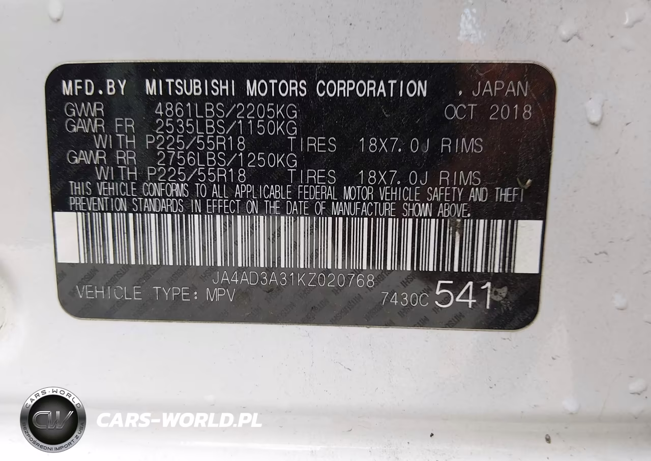 2019 Mitsubishi Outlander Se VIN:JA4AD3A31KZ020768 - 9